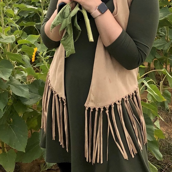 American Rag Jackets & Blazers - American rag Faux suede fringe vest